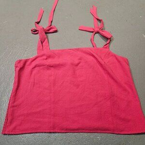 NWOT Cropped Stretchy Top with Tie Shoulders XL